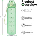 32oz Motivational Water Bottles with Time Marker & Fruit Strainer, Transparent Gradient Color Water Bottle with Times to Drink, Leakproof & BPA Free, Reusable Bottle with Strap (No Straw) by CozyNest Decor