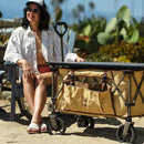 Whitsunday Folding Collapsible Wagon Cart, Beach Heavy Duty Wagon with Table,Utility Grocery Cart for Camping Sports Outdoor Shopping Park Khaki by GreenHaven Gardens