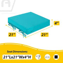 AAAAAcessories Outdoor Seat Cushions for Chairs, Waterproof, Fade-Resistant Patio Furniture Replacement Cushions, 21" x 21" x 4", Set of 2, Turquoise Blue by GreenHaven Gardens