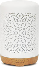 Earnest Living Essential Oil Diffuser White Ceramic Diffuser 250 ml Timers Night Lights and Auto Off Function Home Office Humidifier Aromatherapy Diffusers for Essential Oils by TinyTreasures Baby Boutique