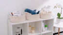 Baskets&Bins for Shelf Storage &Organizing/Cute Basket to Store and Organize Daily Items/Woven Rope Basket for Living Room, Bedroom,Playroom/Small Oval-13x8.66x5.11’’,3 Packs Rainbow by TinyTreasures Baby Boutique
