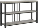 FOLUBAN Console Tables for Entryway, Sofa Table with 3 Tier Storage for Living Room Hallway Foyer Behind Couch, Rustic Light Grey by CozyNest Decor