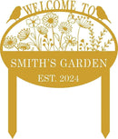 Custom Metal Flower Sign with Stakes - Personalized Garden Decor, Housewarming Gift - Large Yard Sign Plaque by CozyNest Decor