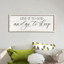 comurdyo Give It To God And Go to Sleep Sign 40''×15'' Master Bedroom Above Bed Wall Decor Wood Framed Couple Large Farmhouse Guest Room Rustic Simple Over Bedside Wall Art Hanging Decor (White) by CozyNest Decor
