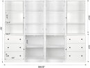 TUSY 71" Bookshelf Bookcase, 3-Tier Modern Bookshelves 3 Large Drawer, Wood Filing Cabinet with Open Storage Shelf, Glass Doors 5-Tier Fixed Storage Shelves for Home Office (Wood) by CozyNest Decor