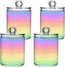 Rainbow Pastel 2PC Airtight Transparent Plastic Storage Jar Food Storage Container Plastic for Food Herbs Tea etc with Storage Lid easy to use and clean With lid Easy To Use by CozyNest Decor