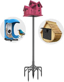 Bird Feeder Pole Stand,95 Inch Bird House Pole for Outdoors Heavy Duty,5 Base Prongs Adjustable Birds Feeder Stand for House by GreenHaven Gardens