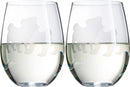 Pug Dog Stemless Wine Glasses Set Of 2 By Dog Lover Glass Gifts For Mom Dad Sisters by The Wine Savant