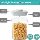 Ankou Airtight Container Set - (380ml 4 Pcs) Stackable One Button Openning Food Containers for Snacks Candy Salt Herbs Spices BPA-Free Tranparent (0.32 QT * 4) by TinyTreasures Baby Boutique