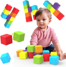 Magnetic Building Blocks Large, 1.65 inch Magnetic Stacking Cubes for Toddlers, Sensory & Montessori Toys for Boys & Girls 1 2 3 Years Old (12 PCS) by TinyTreasures Baby Boutique
