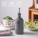 Sweejar Ceramic Olive Oil Dispenser Bottle, Opaque Oil Cruet Protects Oil to Reduce Oxidation, Suitable for Storage Oil, Vinegar, Coffee Syrups & Other Liquids, Pack of 1, 15.5 Fl Oz (Dark Grey) by CozyNest Decor