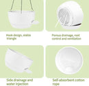 2 Pack Hanging Planters for Indoor Outdoor Plants, 8 Inch Self Watering Hanging Pot with Drainage Holes and Saucer, Plastic Plant Pots, White Flower Pots for Kitchen, Balcony, Garden by CozyNest Decor