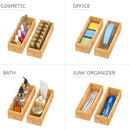 Bamboo Kitchen Drawer Organizer,Stackable Silverware Tray Utensil Organizer Cutlery Holder for Kitchen,Wooden Storage Box for Bathroom, Multi-Use Storage Bins Dividers for Office(9x3x2.5 inch) by CozyNest Decor