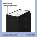 Storkcraft California 3-Drawer Chest with Removable Changing Topper (Black with Driftwood) – GREENGUARD Gold Certified, Interlocking Drawer System, Pre-Installed Tracks, Easy Assembly by TinyTreasures Baby Boutique