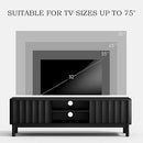 Black Mid Century Modern TV Stand, Wood Fluted Living Room TV Stands with Storage Sliding Doors, Desert-Inspired Design MCM Entertainment Center for 55 60 65 70 75 55+ 60+ 65+ 70+ Inch by CozyNest Decor