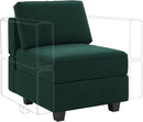 Belffin Modular Sofa Middle Module with Storage for Modular Sectional Sofa Couch Velvet Accent Armless Chair Green by CozyNest Decor