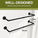 2Pc Hanging Planters for Indoor Plants Plant Hanger Indoor Hanging Plant Holder Black Metal Rod(Pot/Chain/Plant not Included by GreenHaven Gardens