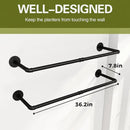 2Pc Hanging Planters for Indoor Plants Plant Hanger Indoor Hanging Plant Holder Black Metal Rod(Pot/Chain/Plant not Included by CozyNest Decor