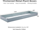 12x4x1FT Galvanized Raised Garden Beds Kit Large Outdoor Metal Gardening Planter Box for Vegetable Elevated Flower Herbs, Gray by GreenHaven Gardens