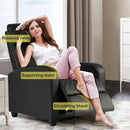 BestMassage | Recliner Chair | No Massage Function | Leather Black | with Lumbar Support, Adjustable Push Back, Wide Armrests, Footrest & Padded Seat | Easy Assembly | for Living Room, Home Theatre by CozyNest Decor