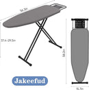 Full Size Ironing Board 47" X 15" with Heat Resistant Cover and Thicken Felt Pad, Safety Iron Rest, Anti-Skid Feet, Height Adjustable, Heavy Duty by CozyNest Decor