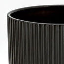 Amazon Basics Fluted Ceramic Round Planter, 10-Inch, Black by GreenHaven Gardens