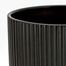 Amazon Basics Fluted Round Ceramic Planter, 8-Inch, Black by GreenHaven Gardens