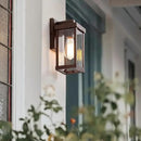 mirrea 11" Classic Outdoor Wall Sconce 1 Light in Oil Rubbed Bronze Rectangular Metal Frame and Clear Glass Shade Waterproof Porch Light Patio Light Pack of 2 by CozyNest Decor