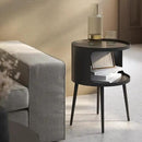Modern Side Table,Round end Table with Open Storage,Metal nightstand,Bedside Table for Living Room,Bedroom by CozyNest Decor