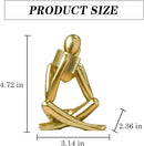 Bookshelf Decor Thinker Statue - Abstract Style Thinker Sculptures Modern Aesthetic Figurine Decoration Statues for Home Decor-Right Thinking-Gold by CozyNest Decor