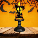 Eldnacele Halloween Snow Globe Candles Lighted Lamp, Battery Operated Spooky Spinning Water Glittering Tornado Candle Flameless Candles Table Centerpiece for Halloween Decoration Indoor(Castle) by CozyNest Decor