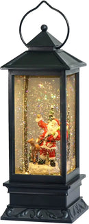 Eldnacele Christmas Snow Globe Lantern with Music, Battery Operated Lighted Swirling Glitter Water Lantern with Timer for Christmas Home Decoration, Santa by CozyNest Decor