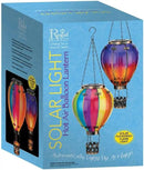 Regal Art & Gift Hot Air Balloon Solar Lantern – Hanging Solar-Powered LED Lights, Waterproof Portable Decorative Outdoor Lamp Made of Metal & Glass for Garden, Patios & Pathway – Stripe (Large) by GreenHaven Gardens