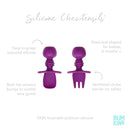 Bumkins Baby Utensils Set, Chewtensils Silicone Spoons for Dipping, Self-Feeding, Baby Led Weaning, Trainer Learning, First Stage Eating, Soft Practice Fork and Spoon, Babies 6 Months, Purple by TinyTreasures Baby Boutique