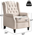 EBELLO 2 Pcs Pushback Recliner Chairs, Fabric Armchair Push Back Recliner with Rivet Decoration, Single Sofa Accent Chair for Living Room, Bedroom,Beige by CozyNest Decor