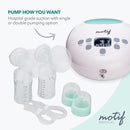 Motif Luna Double Electric Breast Pump Bundle with Luna Cooler Set and Milk Storage Bags, 6 oz - 100 Count - Milk Freezer Bag with Easy Pour Spout by TinyTreasures Baby Boutique