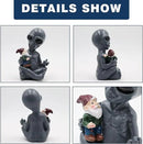 Dnoifne Alien Hugging Gnome Garden Decoration Statue, Resin Alien Dwarf Statue, Waterproof Garden Alien and Gnome Statue for Patio Lawn Porch Decoration Birthday Gifts Housewarming Gifts by GreenHaven Gardens