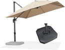 PURPLE LEAF 10 Feet Patio Umbrella with Base Outdoor Cantilever Square Umbrella Aluminum Offset Umbrella with 360-degree Rotation for Garden Deck Pool Patio, Beige by GreenHaven Gardens