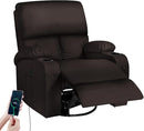 Rocking Recliner Chair, Massage Rocker Recliner Chair with Vibration Massage and Heat, USB and Type-C Ports,360° Swivel Faux Leather Chairs, Living Room, Bedroom, Nursery, RV, Brown by TinyTreasures Baby Boutique