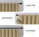 Joydeco 90 Inch Blackout Curtains for Bedroom, Thermal Insulated Black Out Curtains 2 Panels Se, Room Darkening Drapes for Living Room Window Rod Pocket Back Tab (W52 x L90 Inch, Beige) by TinyTreasures Baby Boutique