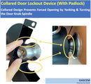 Door Knob Lockout Device. (Matt Black, 1 Padlock Included). Door Handle Lock - Prevents Doorknobs from Turning and Access to Keyhole. Childproof Door Knob Cover. by TinyTreasures Baby Boutique