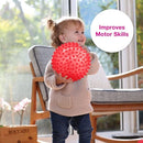 Edushape Original Sensory Ball for Baby - 7" Deflated with Pump, Transparent Red, Enhances Gross Motor Skills for Kids 6 Months & Up by TinyTreasures Baby Boutique