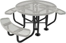 TRD3-GRY Heavy Duty Round Portable Picnic Table 3 Seat Handicap Accessible, 46", Grey, Made in America by GreenHaven Gardens