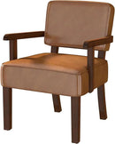 Accent Chair, PU Leather Living Room Chairs Oversized with Soft Seat and Armrests, Armchair for Bedroom, Dinning, Reading, Waiting Rooms (Leather Brown) by CozyNest Decor