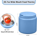 26oz Kids for Hot Food, Insulated Vacuum Food Jar with Buckle Lid, Stainless Steel Wide Mouth Leak Proof Insulated Lunch Container for School Picnic Travel, Sky Blue by TinyTreasures Baby Boutique