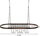 Sorbus Pot and Pan Rack for Ceiling 31" with 10 S Hooks — Decorative Oval Mounted Storage Rack — Multi-Purpose Organizer Great for Home, Restaurant, Kitchen Cookware, Utensils, Books, (Bronze) by CozyNest Decor