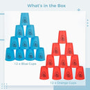 yeesport Sport Stacking Cups, 24pcs Sports Stacking Cups Sport Training Game for Challenge Competition Travel Party Gift for Kids and Adults (Blue & Red) by TinyTreasures Baby Boutique