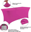 IVAPUPU 4FT Table Cloth for Rectangular Fitted Events Stretch Fuchsia Table Covers Washable Cover Spandex Tablecloth Protector for Party, Wedding, Cocktail, Banquet, Festival by CozyNest Decor
