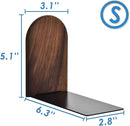 Book Ends, Sturdy Wooden Bookends for Shelves - Heavy Duty Non-Slip Book Organizers, Decorative Bookend Holders for Home Office, Library, Black Walnut Universal Economy Bookend, Small, 1 Pair by CozyNest Decor