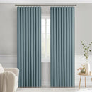 MIULEE Greyish Blue Back Tab Blackout Curtains 90 Inches Long 2 Panels Set for Living Room Bedroom Privacy, Rod Pocket/Pinch Pleat Thermal Insulated Room Darkening Pleated Light Blocking Drapes by TinyTreasures Baby Boutique